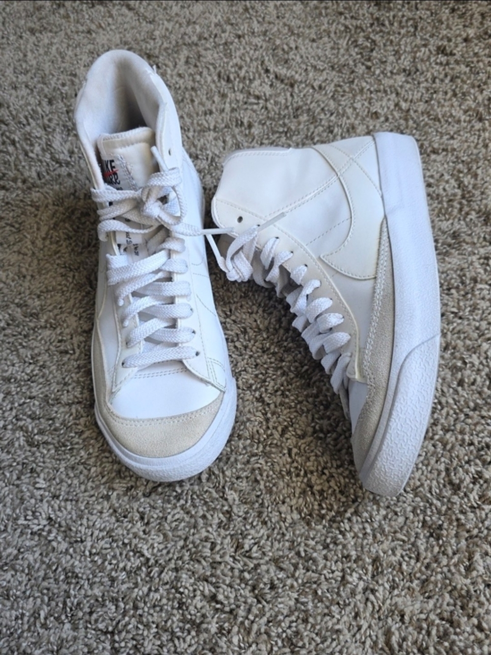 Nike Blazer Withe Women High-top Sneakers Basketball Retro Calssic Sz 6